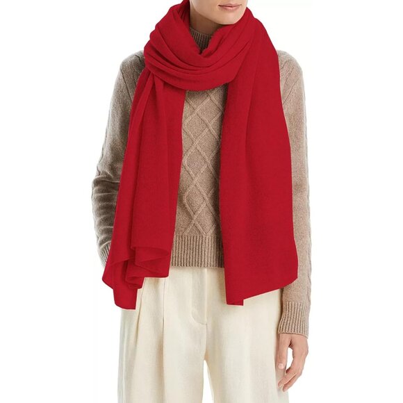 Women's Shawl Wrap Poncho Ruana Cape Open Front Cardigan Fall Winter Red - Picture 4 of 4
